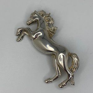 Vittorio Silver Plate Stallion Brooch